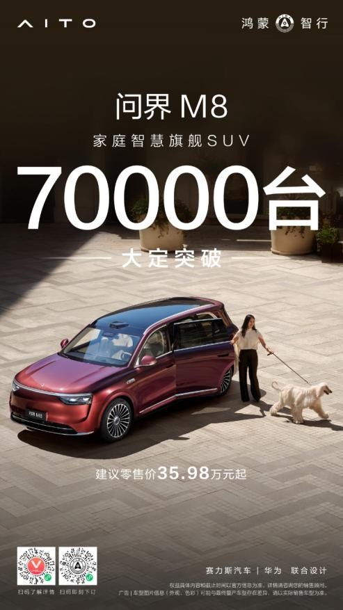 家庭SUV市场洗牌：问界M8上市22天大定超7万